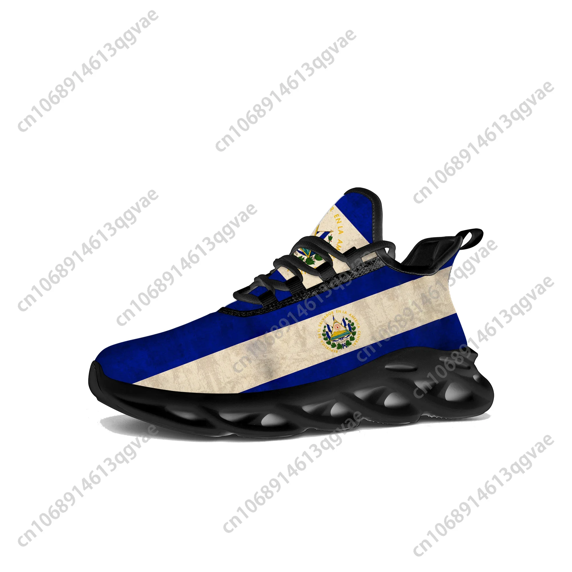 El Salvador Flag Flats Sneakers Mens Womens Hot Pop Sports Running High Quality Sneaker Lace Up Mesh Footwear Tailor-made Shoe