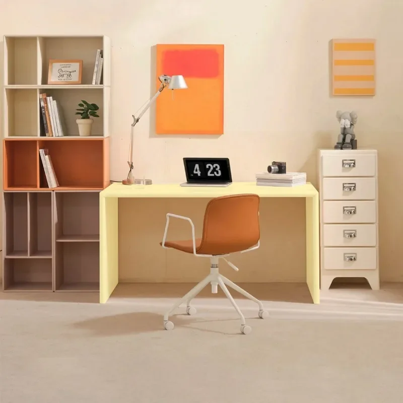 Desk Mint Yellow Dopamine Desk Household Bauhaus Long Table