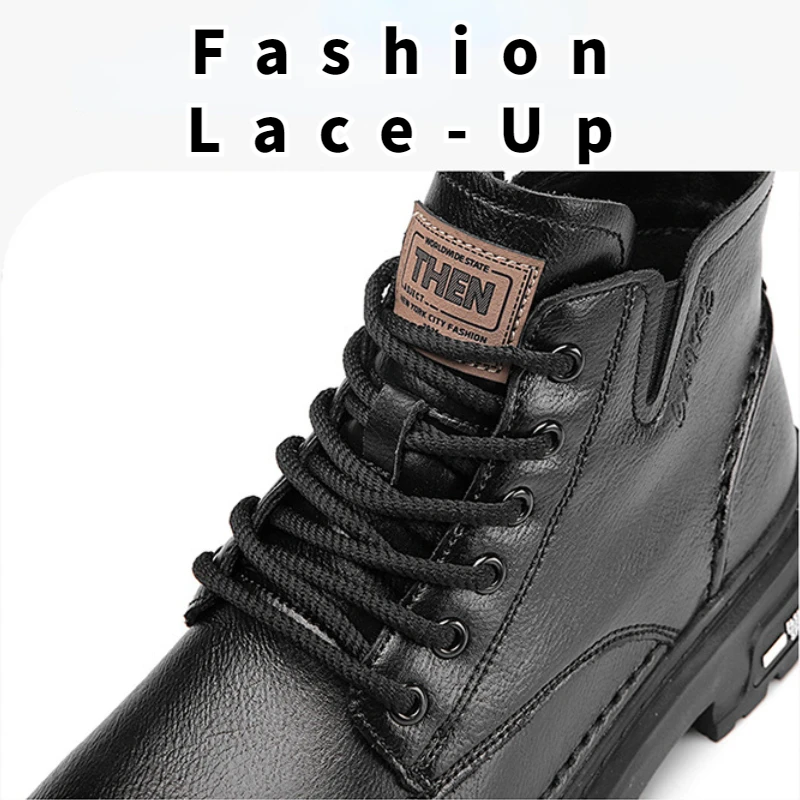 Luxury Men Ankle Boots Retro British High-top Men Boots Fashion High Quality Leather Shoes 2025 New Outdoor Men Motorcycle Boots