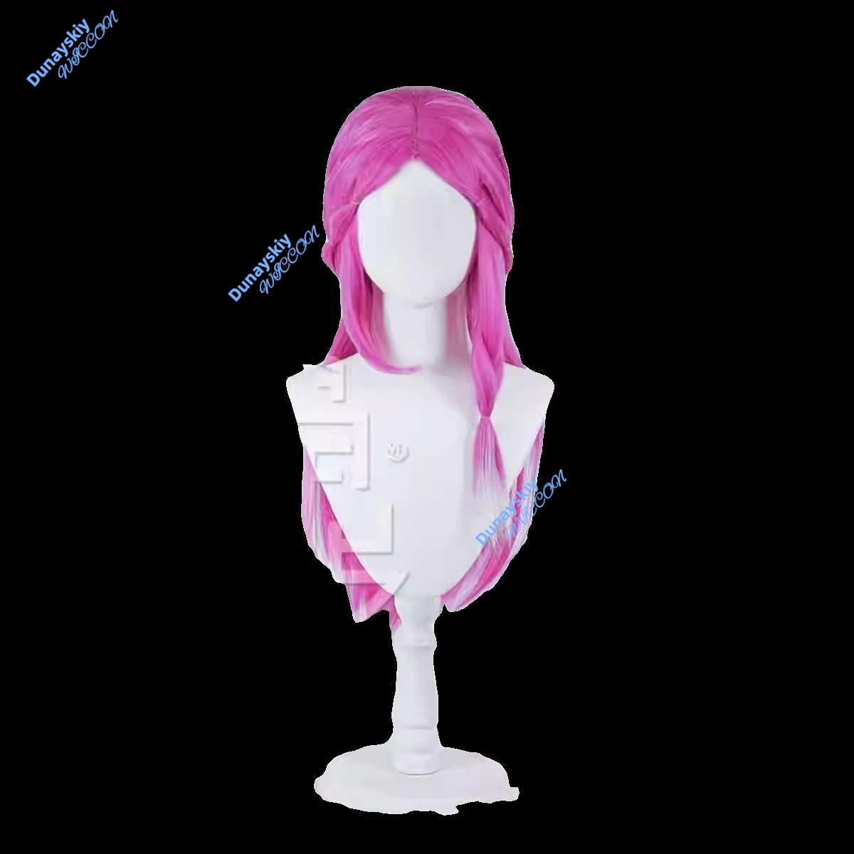 Nine Tailed Demon Fox Ahri Cosplay Wig Prop Snow Moon 80cm Long Heat Resistant Synthetic Hair Wig Cap view 5