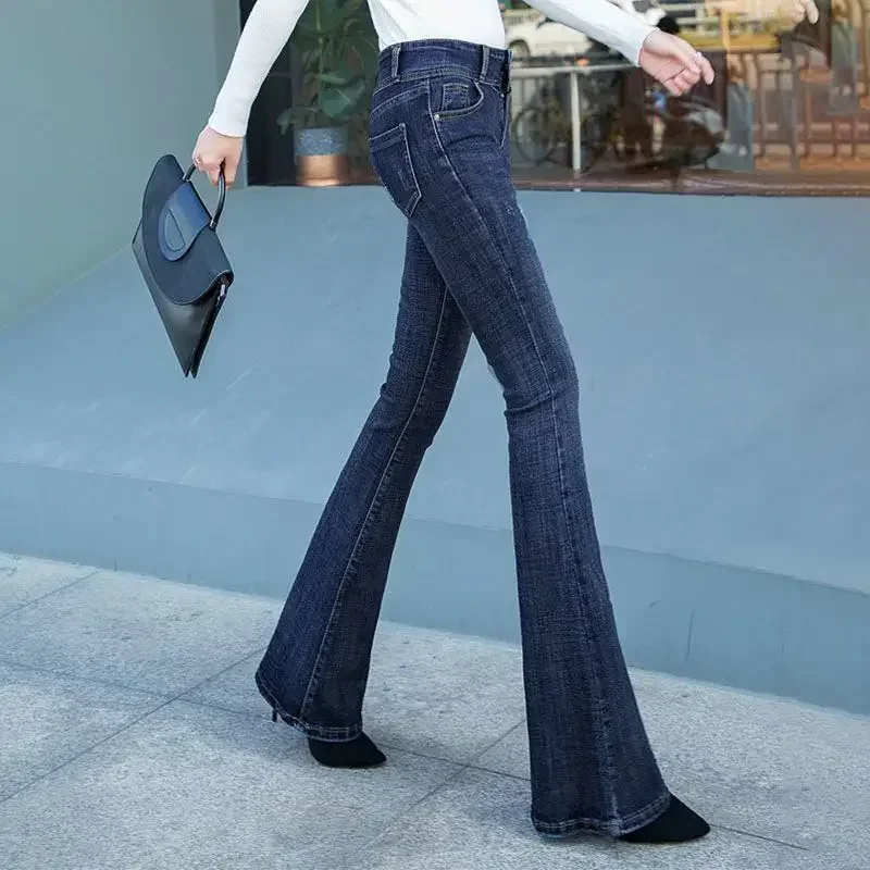 

Pants For Women Flared Bell Bottom Blue Womens Jeans Flare High Waist Shot 2024 Fashion New In With Trend Unique Shiny Trousers