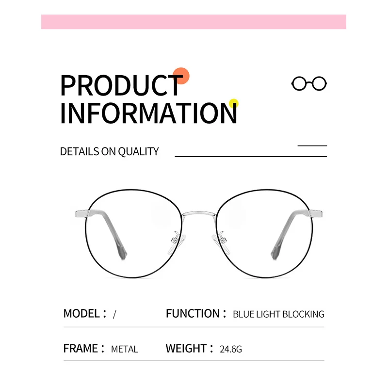 KANDREA  Metal Fashion Round Glasses Frame Women\'s New Sunglasses UV400 Polarized Sunglasses Myopia Magnet Eyeglasses 7007