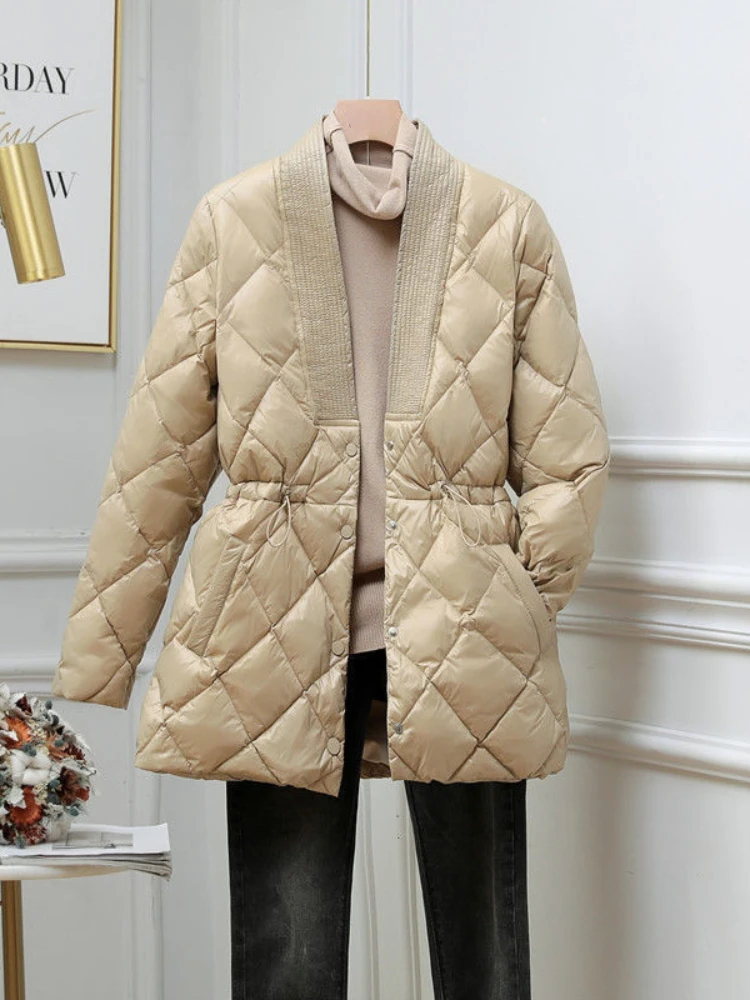 

Women Jacket Winter Nice Fashion Tops Coats Female Parkas Oversized Women's Loose Casual Retro Quilted Pockets Black Jacket