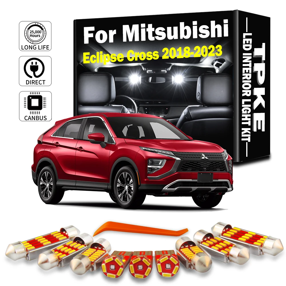 

TPKE 11Pcs LED Interior Map Dome Trunk Light Kit For Mitsubishi Eclipse Cross 2018 2019 2020 2021 2022 2023 License Plate Lamp