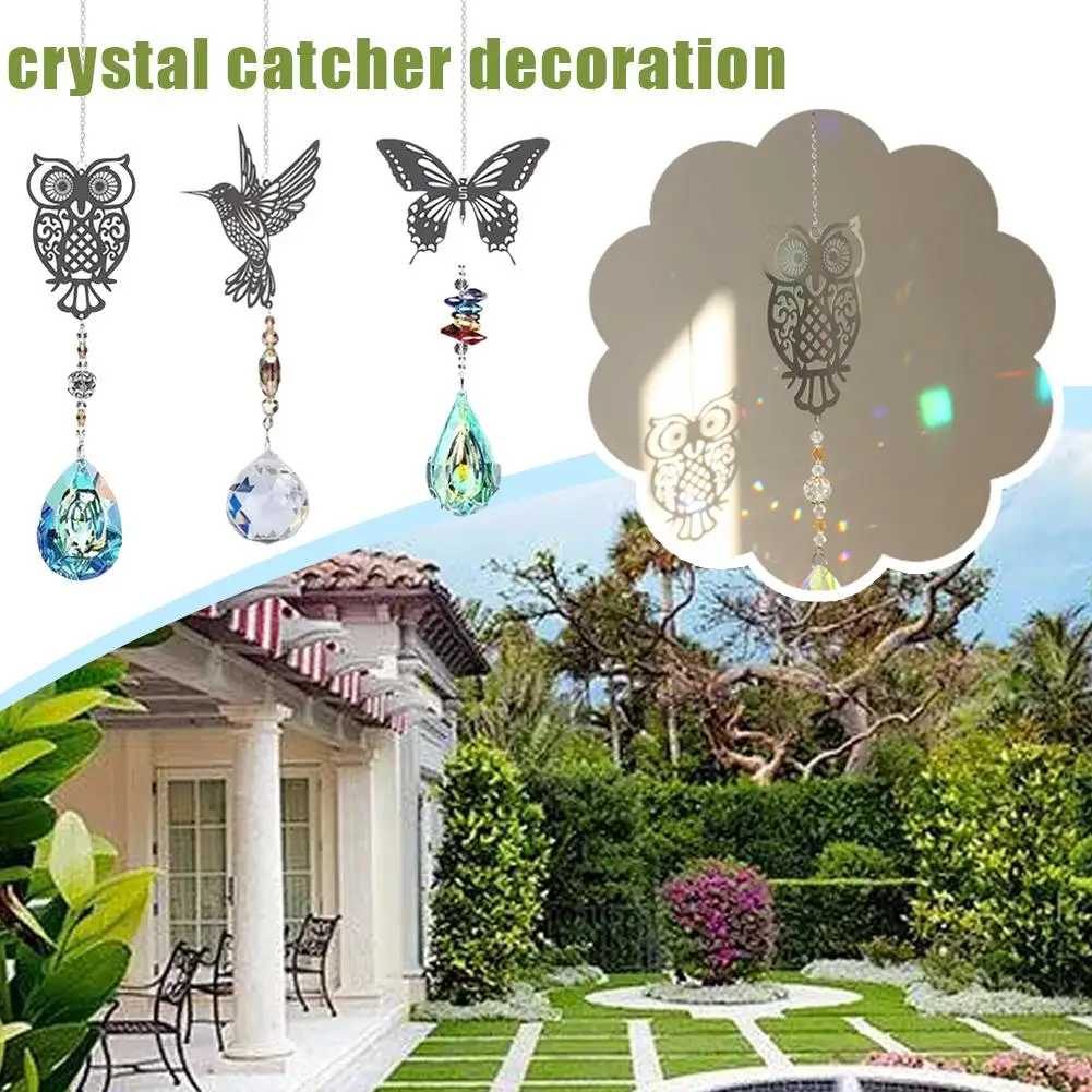 Crystal Suncatcher Animal Hummingbird Pendant ForHome Garden Supplies Decoration Gathering Wall Outdoor Party Window Light G0U1