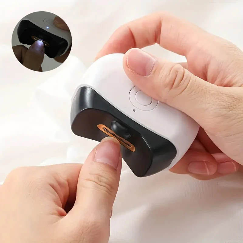 Electric Nail Clippers 2 IN 1 Automatic Nail Clipper Cutter With LED Light Nail Grinder Trimmer Rechargeable Nails Cutter Tools