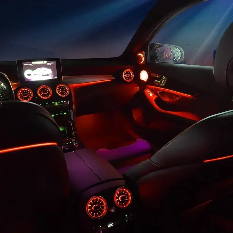 64 color LED vents for ambient light emission, front turbine vents for Mercedes Benz GLC-X253