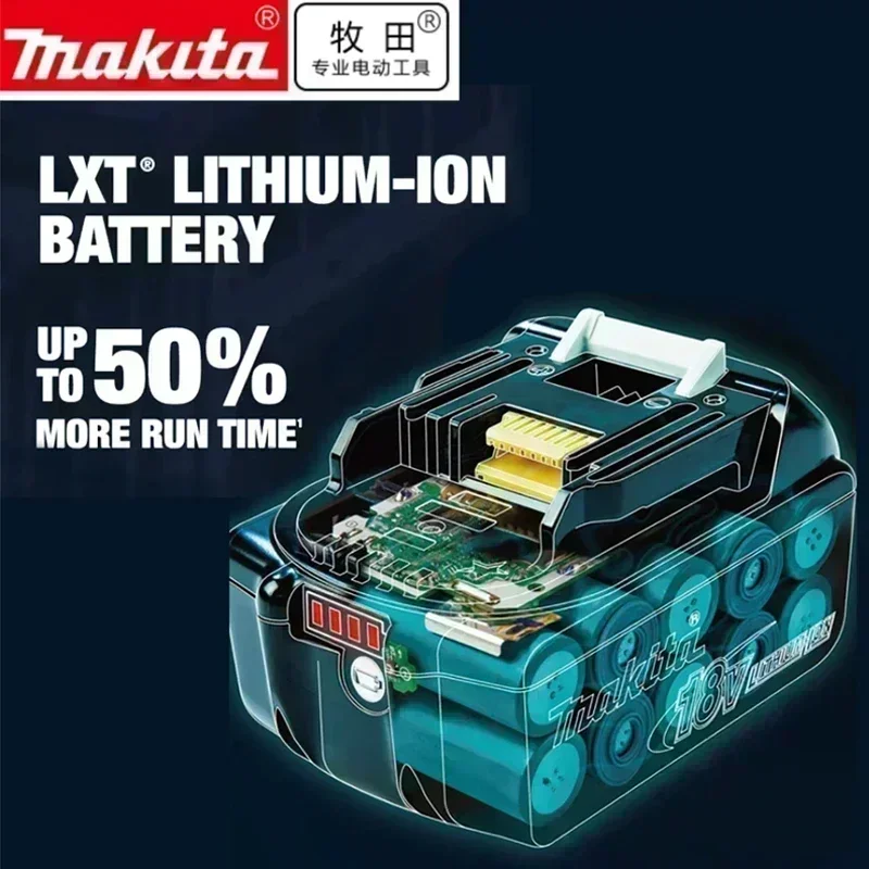 マキタ-充電式電動工具バッテリー,6.0 Ah, 18V,リチウムイオン,交換可能,lXT,bl1860b,bl1860bl1850,bl1830,100% オリジナル