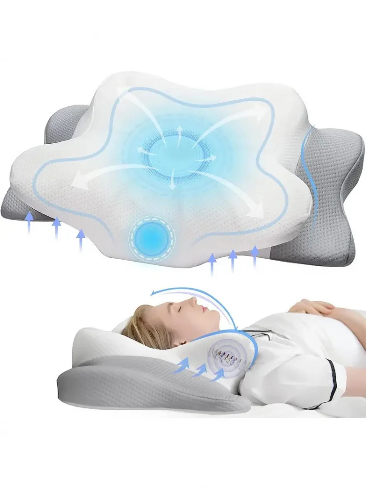 Geruchsneutrales orthopädisches Kissen für Nacken- und Schulterschmerzen, Memory-Schaum-Nackenkissen, ergonomisches Schlafkissen, ergonomisches Nackenkissen