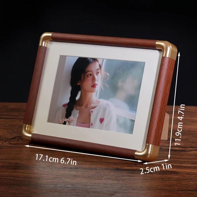 Personalized Customized Photo Frame Light Luxury And High-End 6-Inch Rounded Plastic Photo Frame Chinese Style Empty Frame Table