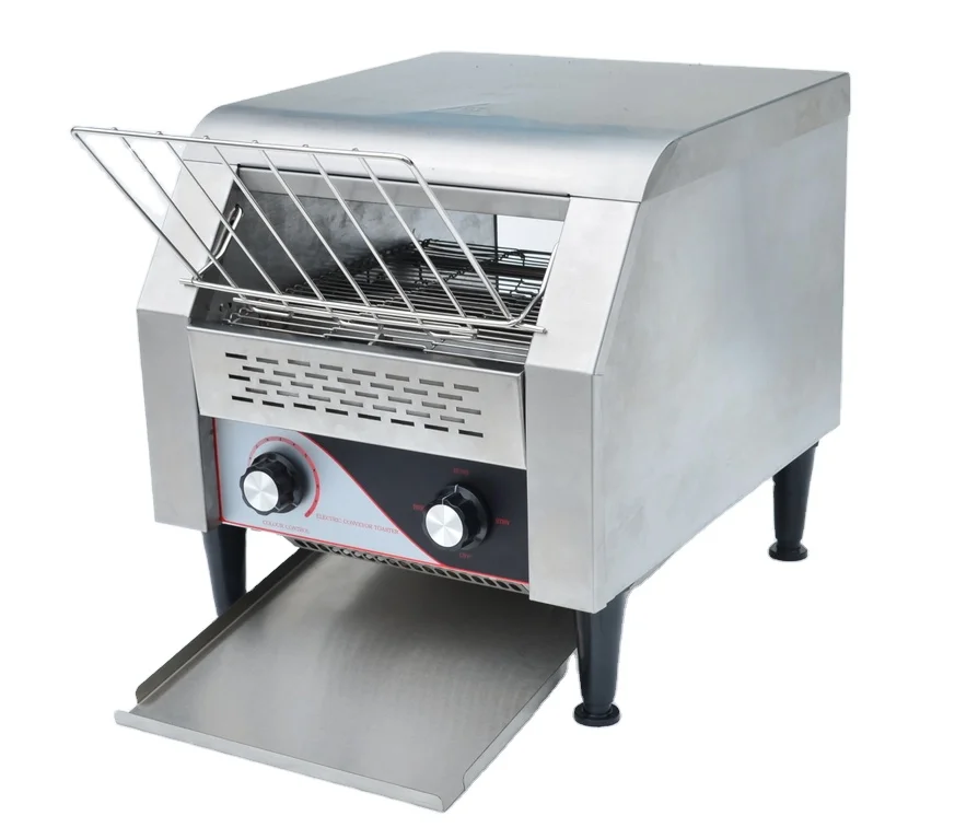 Commercial Conveyor Toaster, 450 Pcs/H, 2.6KW, Stainless Steel, Countertop, Heavy Duty, Silver, Bread Toaster