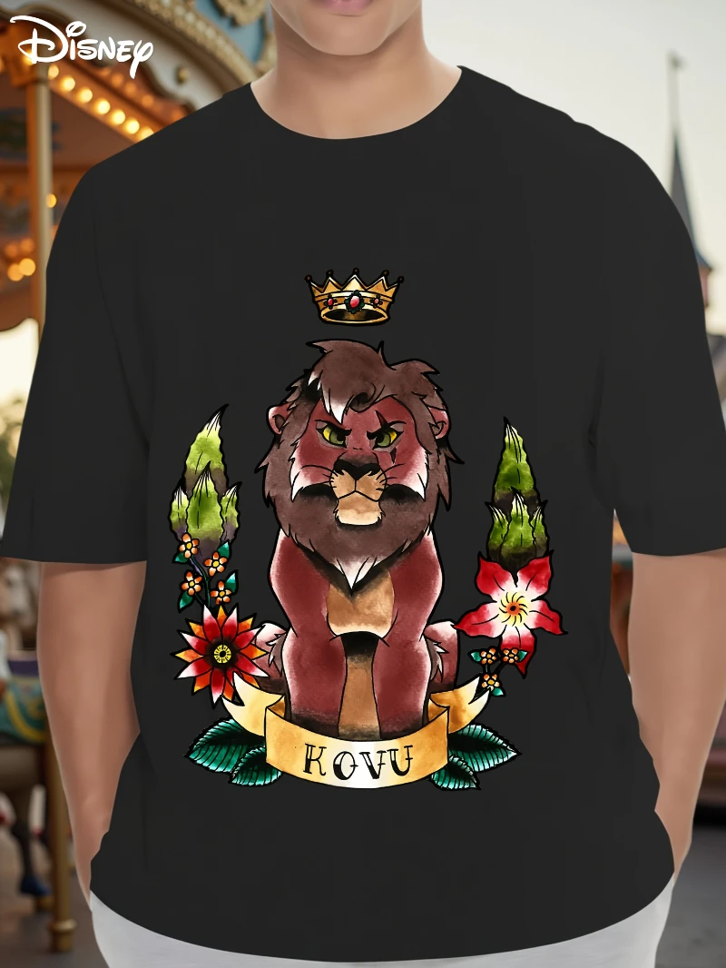 Camiseta estampada con diseño artístico de tatuaje Kovu del Rey León de Disney, la inspiración oficial, el diseño orgulloso de Simba