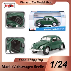 In Stock Maisto 1:24 Volkswagen Beetle Alloy Miniature Diecast Model Bmw Mini Cooper Alloy Luxury Vehicle Car Toys Kids Gift