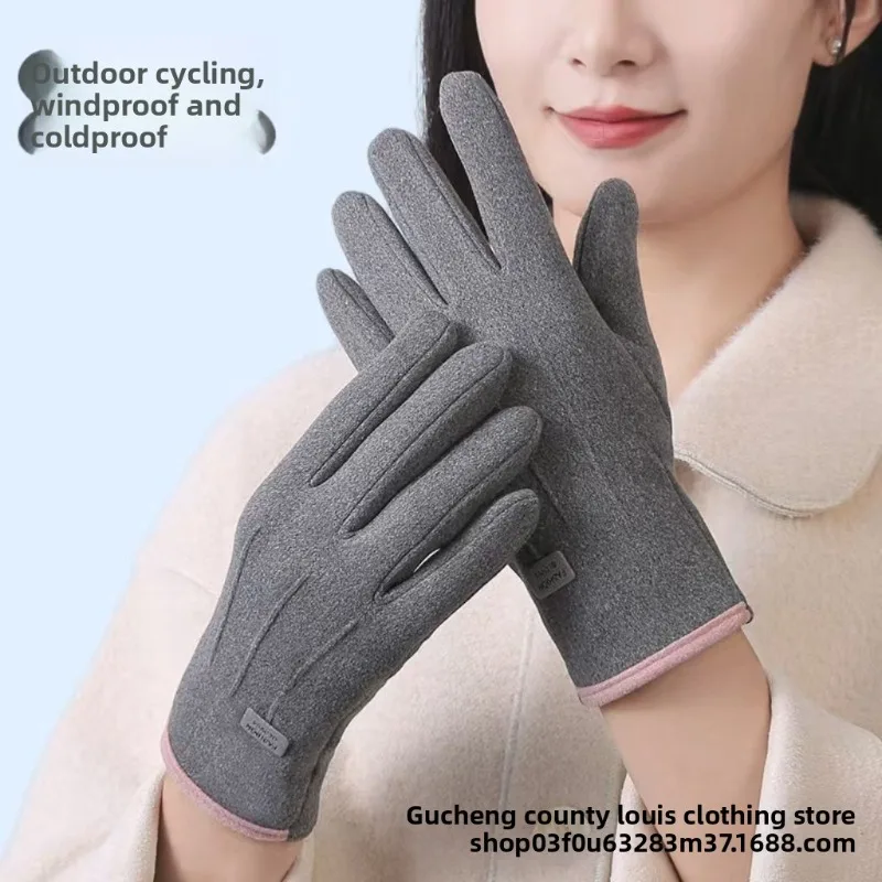 قفازات الخريف والشتاء دافئة، مقاومة للرياح والبرودة، يمكن لمس ركوب الدراجات على الشاشة، مكدسة، سميكة، غير قابلة للانزلاق