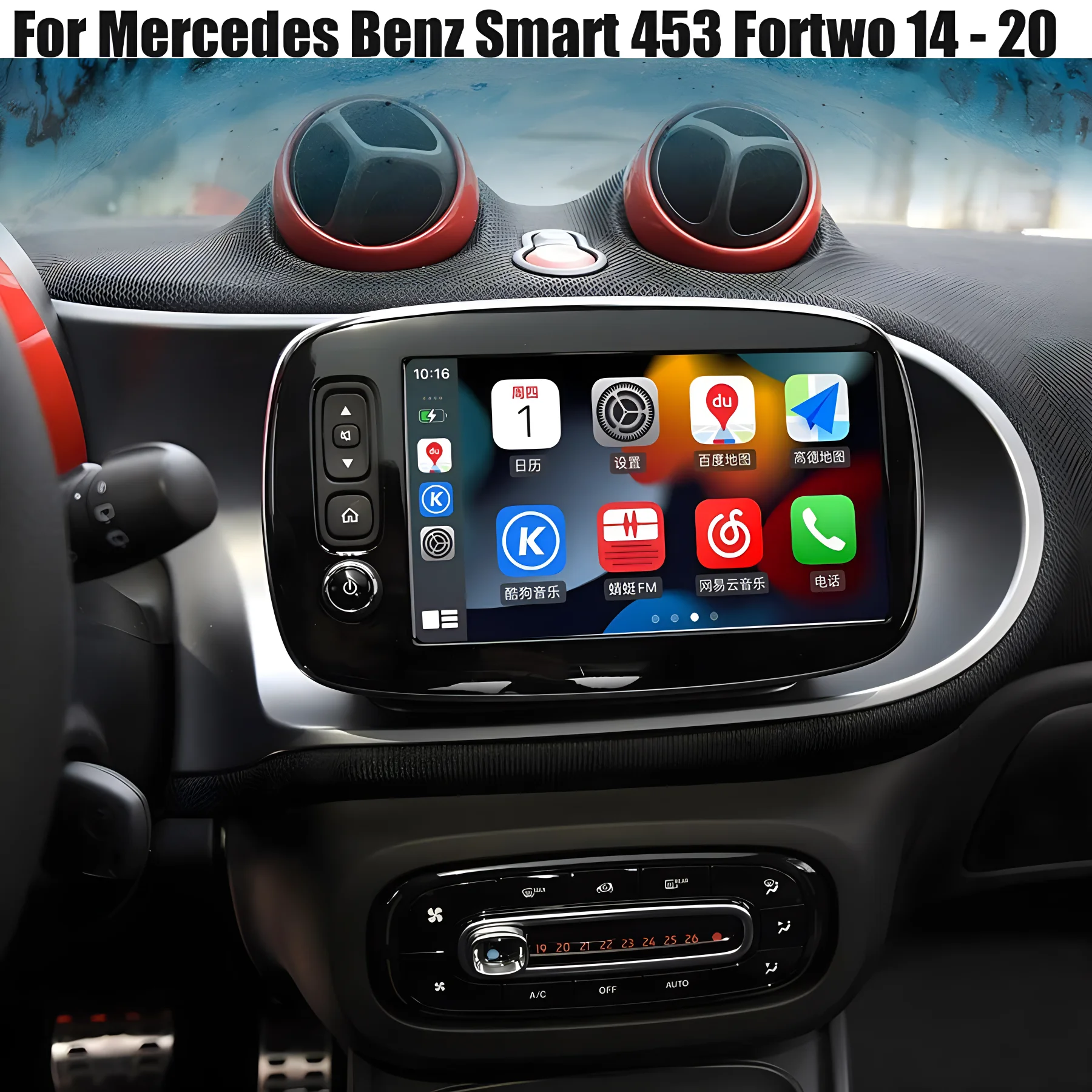 9-inch Android Auto/CarPlay Radio Vervanger Voor Smart 453 Fortwo/Forfour – WiFi – Split-screen – Netflix & YouTube – Incl. Navigatie