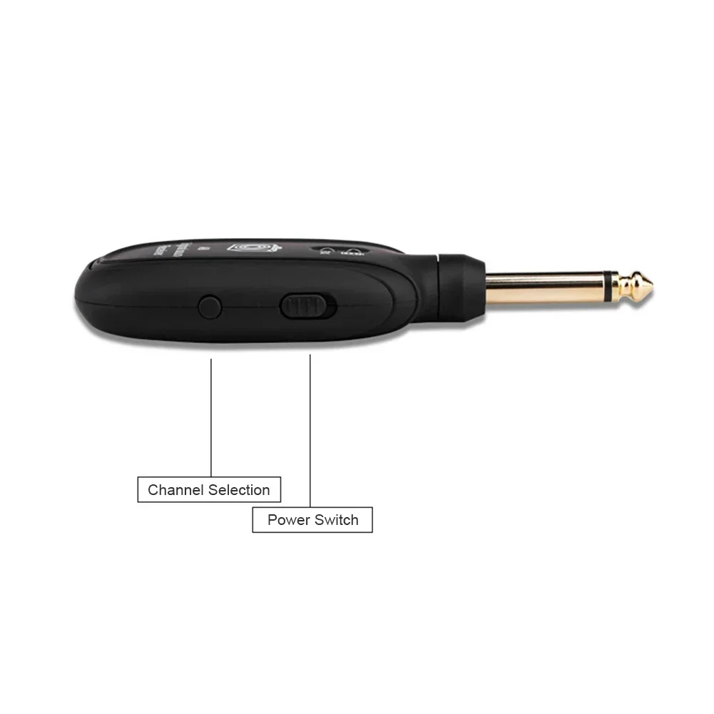 1Pair Guitar Wireless System Transmitter Receiver Built-In Rechargeable Wireless Guitar Transmitter for for Electric Guitar Bass