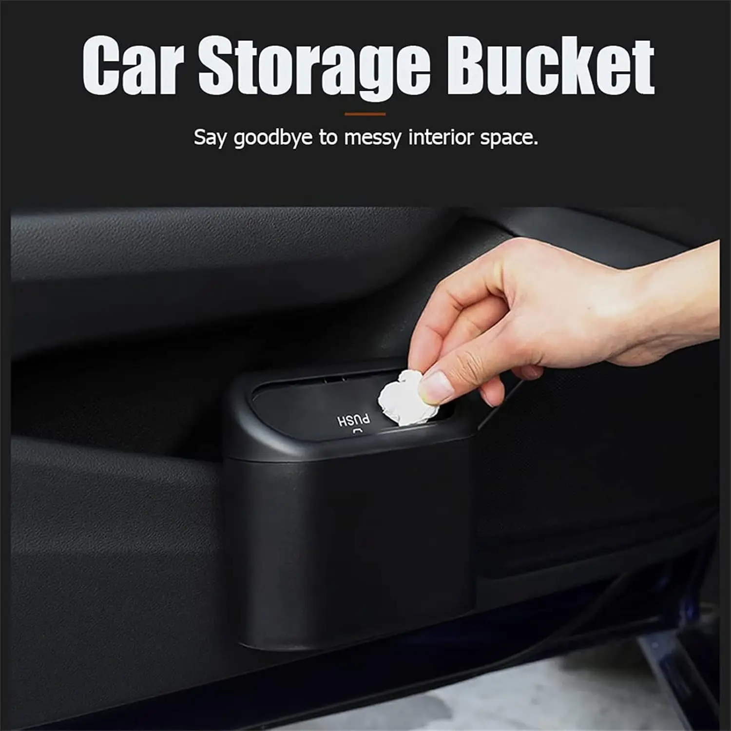 Car Trash Can Bin with Lid Universal Vehicle Mini Leakproof Garbage Can Bin Car Organizers and Storage for Auto Office Home