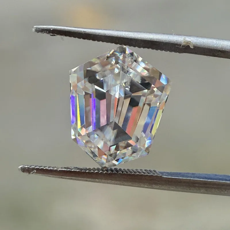 shield Cutting moissanite original color champagne blue colorless Natural color Top Quality Loose Gemstone  Pendant Ring