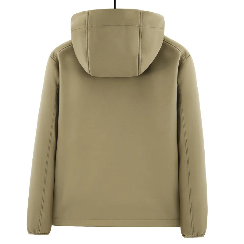 Men Coat Autumn Winter Thicken Windproof Long Sleeve Men Hoode Jacket Simple Solid Breathable Outdoor Sport Male Outerwear