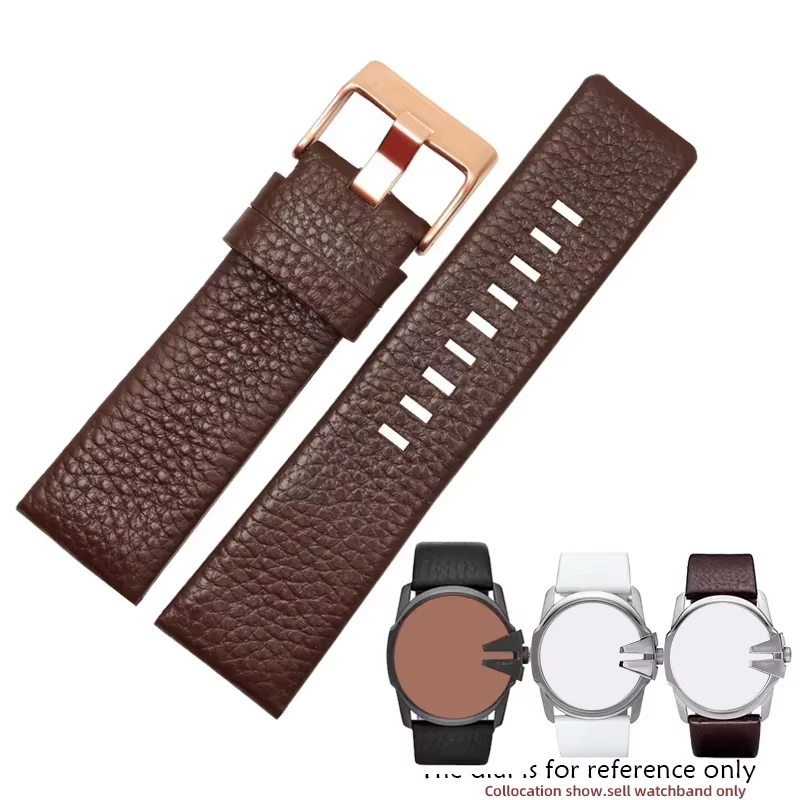 Men\'s watchband 22 24 26 27 28 30mm watch bracelet For diesel watches band black Brown white genuine Leather watch band