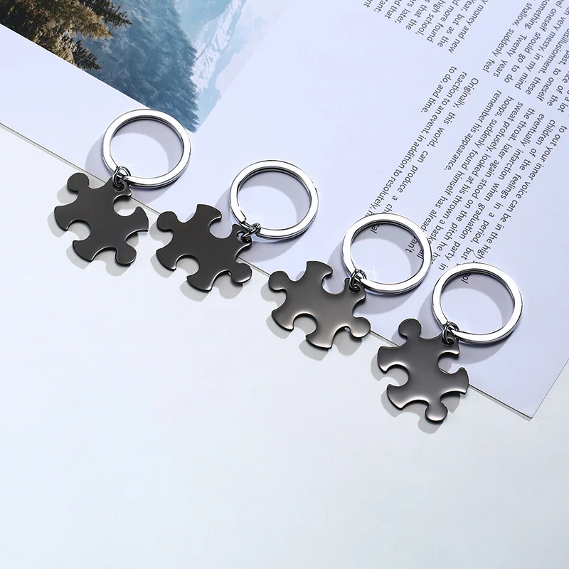 Free Engrave Custom Family Puzzle Piece Keychain Set with for Sister Brother Friendship  Personalized  BFF Keychains