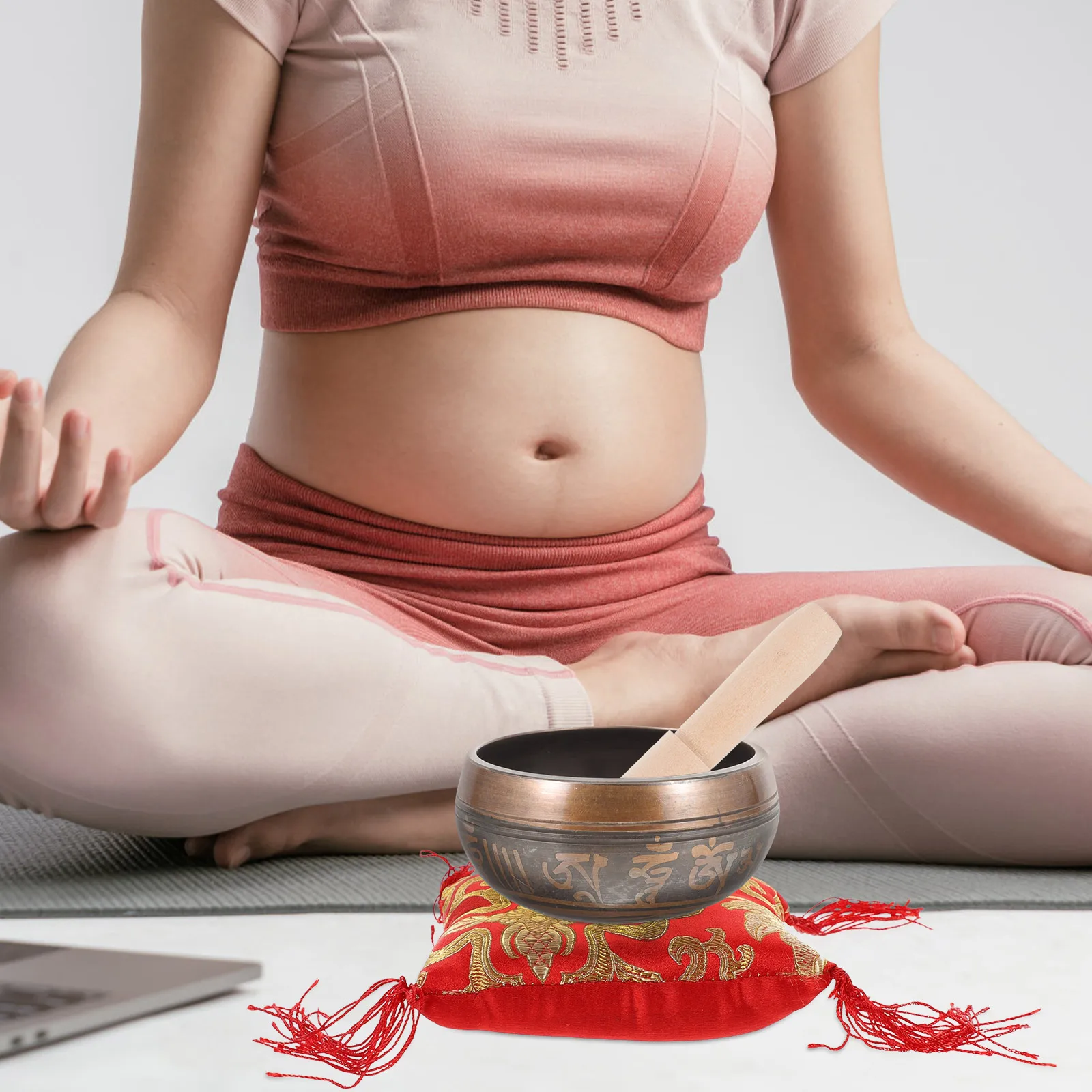 

Singing Bowl Mat Concave Center Design Sweeten Sound Long Lasting Material Tibetan Singing Bowl Cushion Meditation
