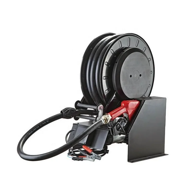 

【Best-selling】 Fuel Hose Reel With 50L/min DC Electric Pump Hose Reel Kits 3/4" 12M Hose