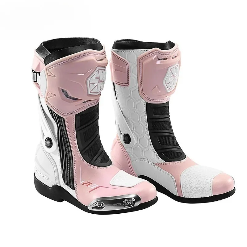 Motorbike Boots Women Riding Professional  Durable Anti-Slip Motorcycle Protective Shoes Motocross Boots Waterproof Windproof