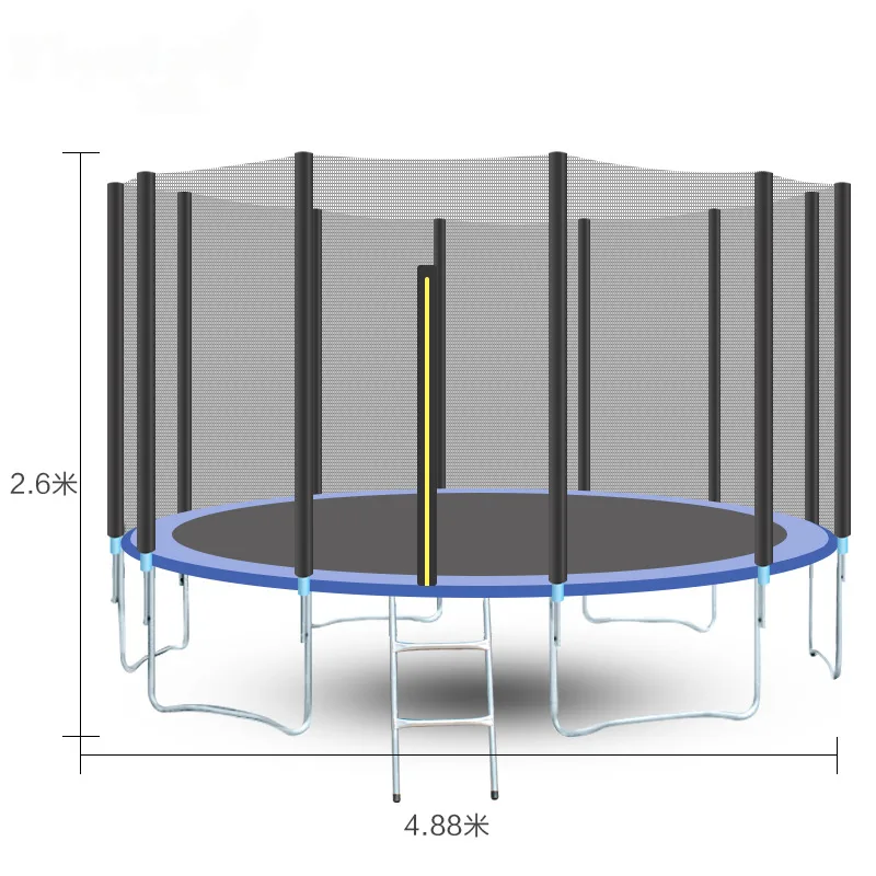 Outdoor PVC Garden Trampoline for Kids 8ft Large Kids Trampoline with Safety Edge Cover Enclosure Net Ladder for Boys