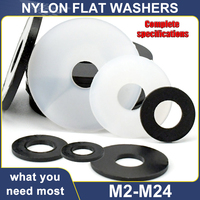 White Black Plastic Nylon Flat Washer M2 M2.5 M3 M4 M5 M6 M8 M10 M12 M14 M16 M18 M20 M22 M24 Plane Spacer Insulation Gasket Ring