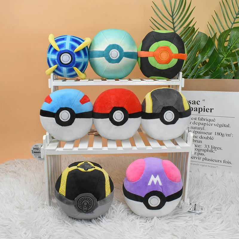 Pokeball peluche Master Ball Poke Ball Great Ball Beast Ball Dusk Ball Hisuian Ultra Ball Toys for Children Kids regalo di natale