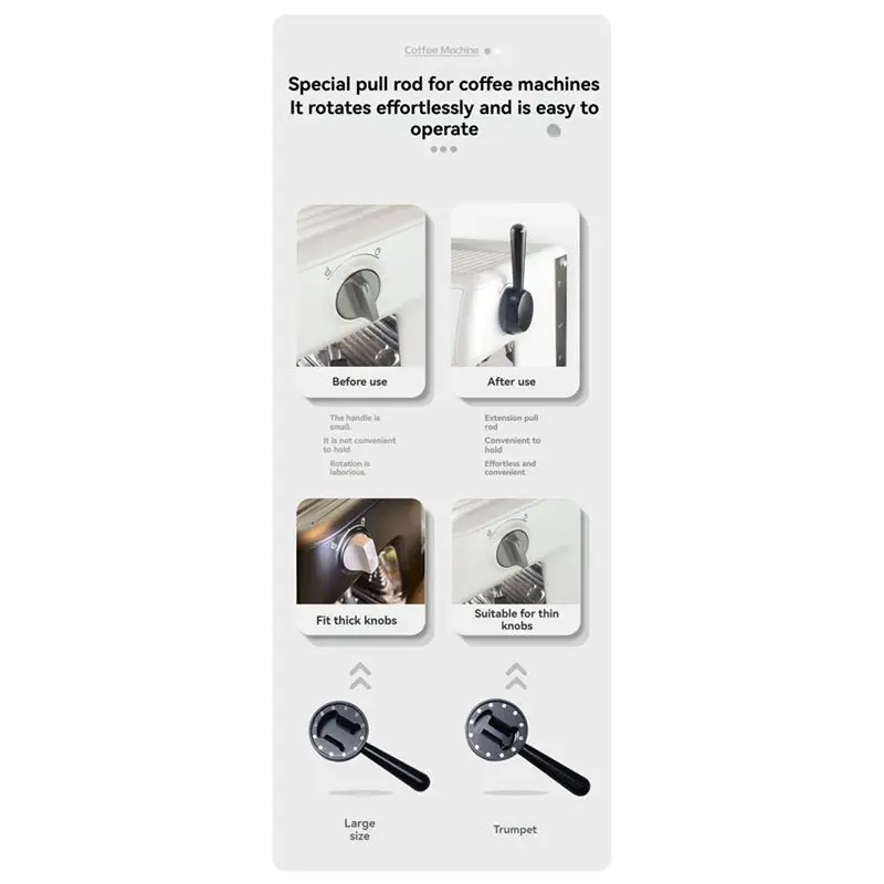 YANA35R Coffee Machine Steam Lever For Breville BES870/BES878/BES876/BES875 Replacement Aluminum Alloy Steam Knob Lever
