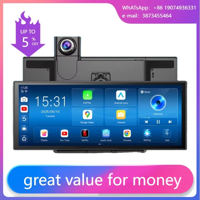 11.4 Inch Android 14.0 4G Dash Cam 4+64G ADAS 5G WiFi Car DVR GPS BT FM 24H Parking Monitor Rearview Mirror Video Recorder
