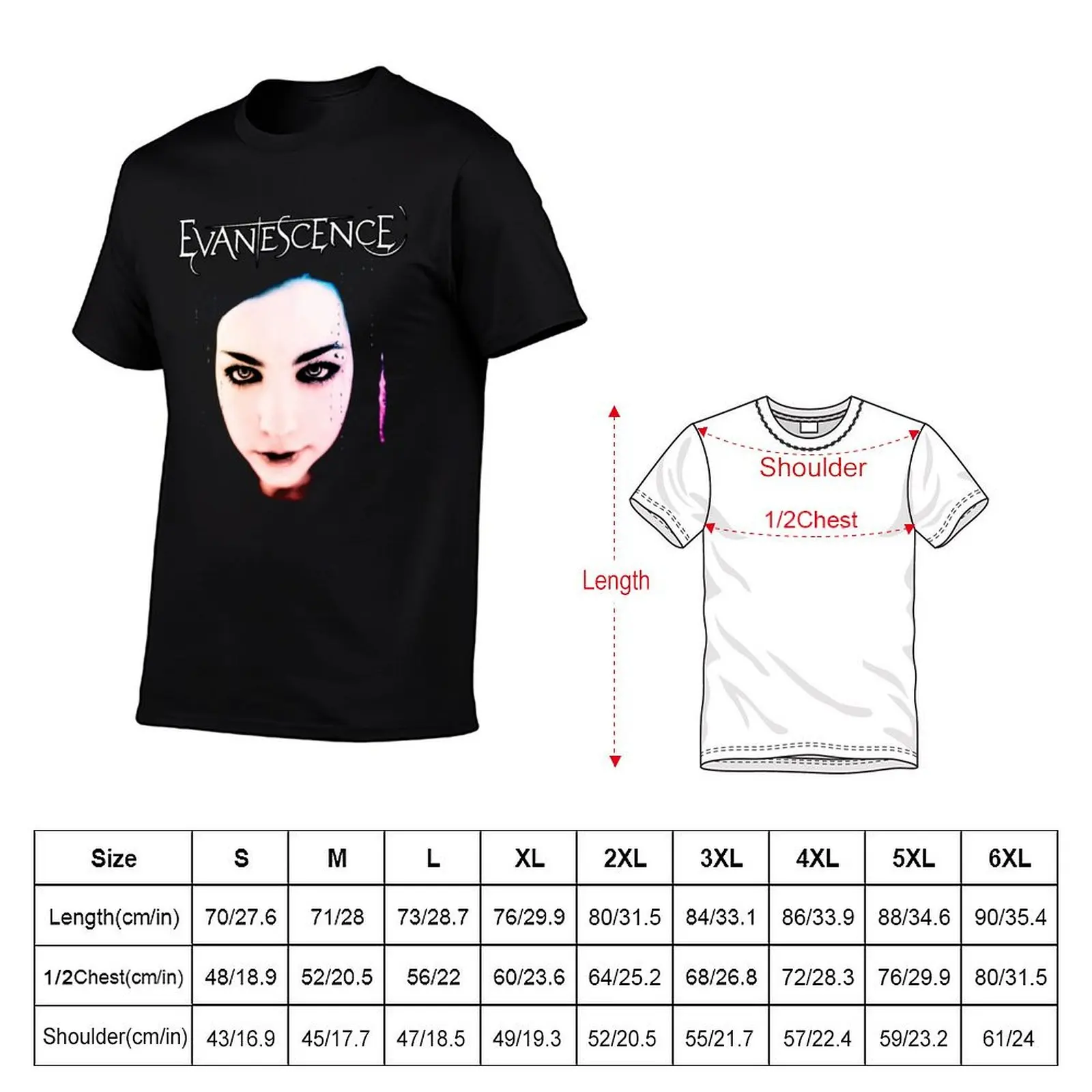 Evanescence - Amy Lee - Vintage Rock Gothic Style T-Shirt t shirts for man cotton funny T-Shirt