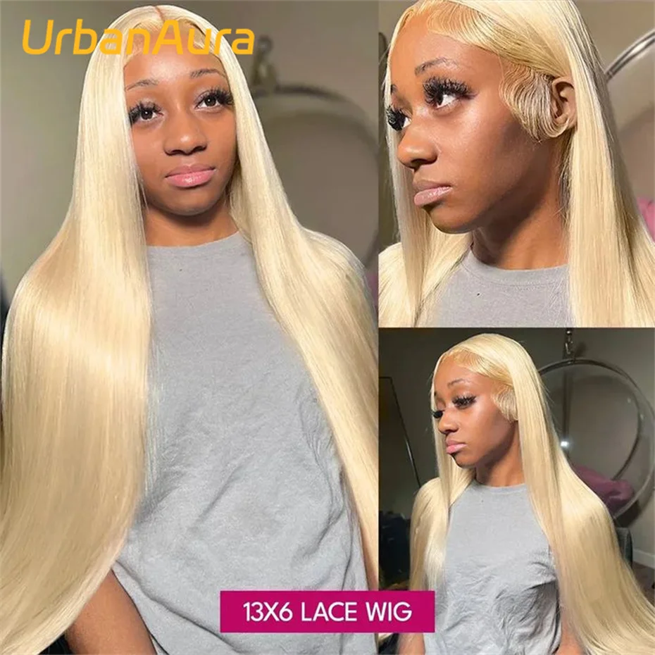 Blonde 13x6 Hd Lace Frontal Wig Straight 30 Inch 613 360 Lace Wig for Women 250 Density Preplucked Long Wear to Go Wig