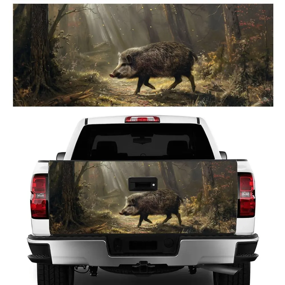 Wild Boars From Primitive Tribes Car Tail Trunk Protect Vinly Decal Auto Accessories DIY Hood Decor Sticker for Off-road Pickup