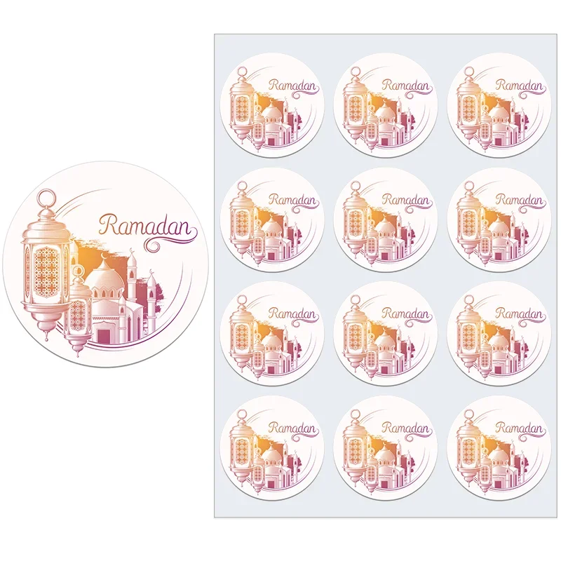 3.5/4.5cm Ramadan Mubarak Decorative Stickers Ramadan Kareem Muslim Religion Festival Holidays Greeting Card Decor