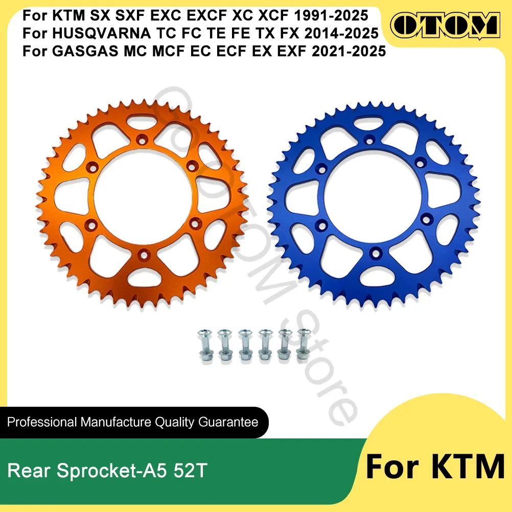 OTOM 1991-2025 Motorcycle Rear Sprocket Chain 520 52T  For KTM HUSQVARNA GASGAS SX SXF EXC EXCF XC XCF TC FC TE FE MC EC ECF EXF