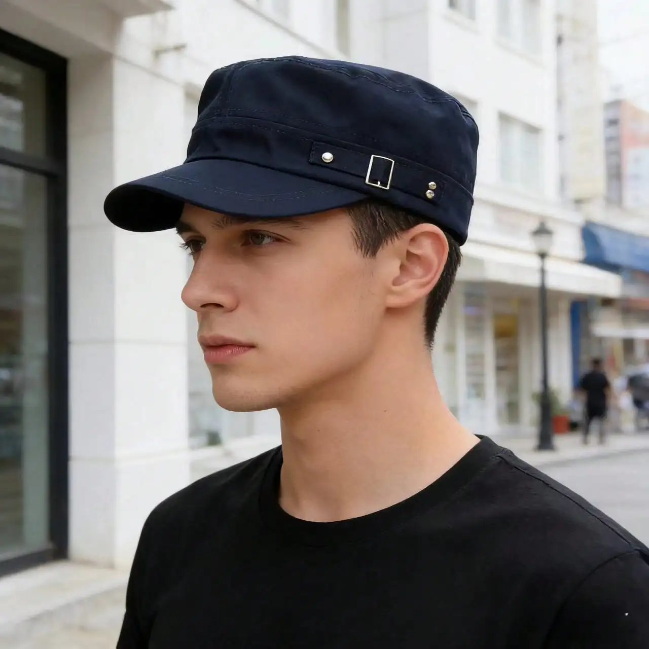Flat Top Cap, Baseball Cap, Sun Hat, Solid Color, Unisex Spring/Summer Short Brim Baseball Cap, Outdoor Sun Protection Dad Hat, Casual Breathable Adjustable