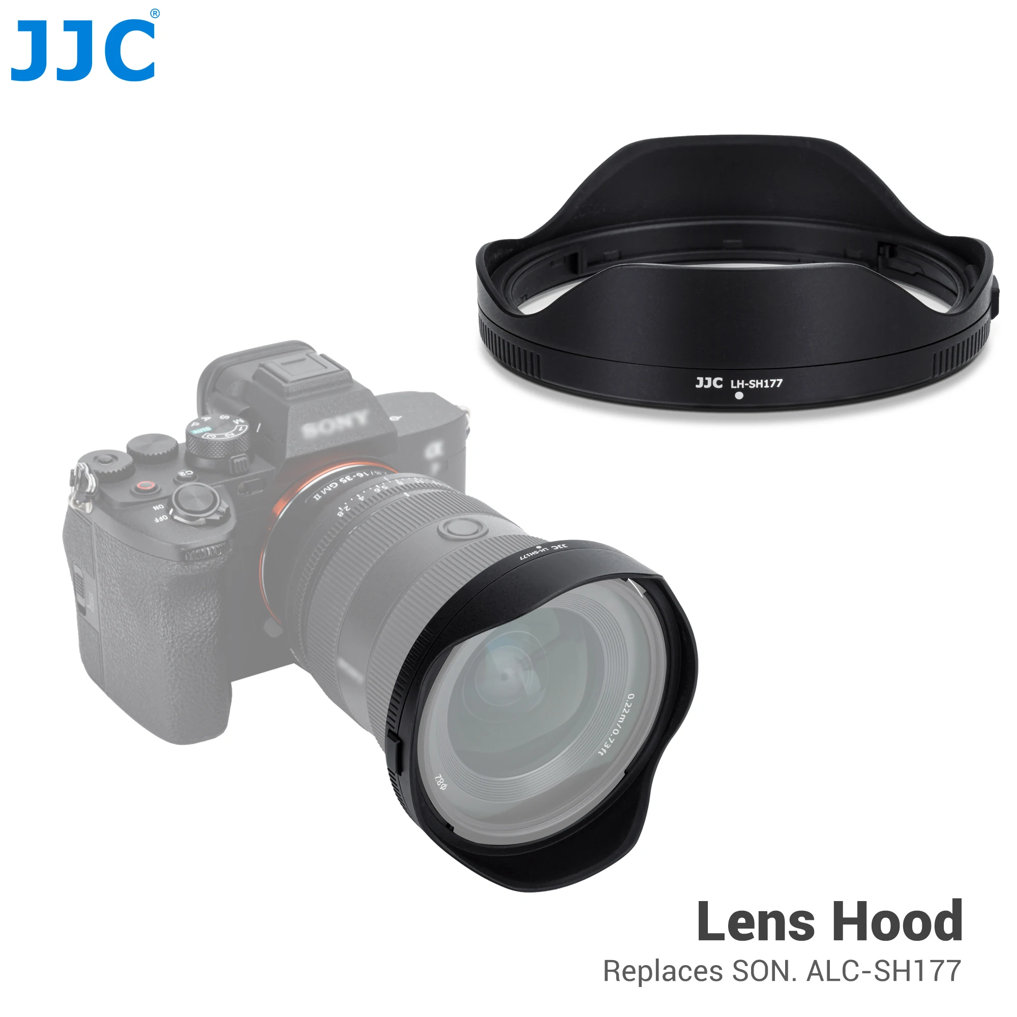 JJC-cubierta de lente para Sony ALC-SH177, protector solar Reversible, reduce el brillo de la llamarada, para FE 16-35mm F 2,8 GM II