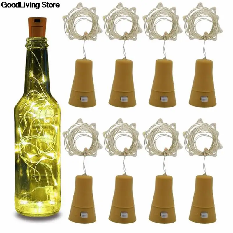 1/2M Solar Energy Cork Wine Bottle Lights LED Strings Copper Wire Colorful Fairy Lights String for Christmas Party Wedding Decor
