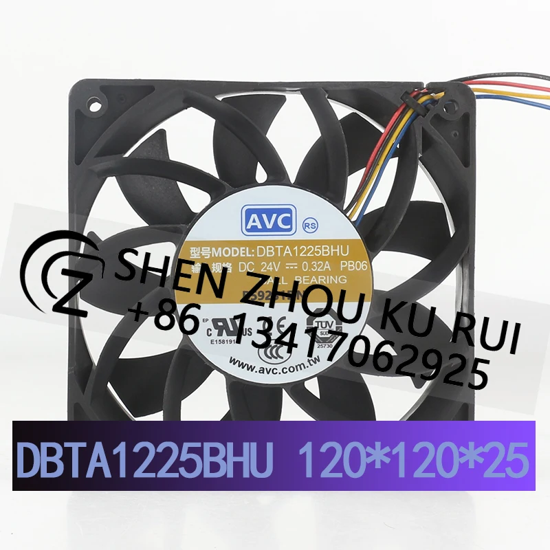 

AVC 24V 0.32A AC EC 12025 12CM Large air volume silent four-wire double ball cooling fan DBTA1225BHU