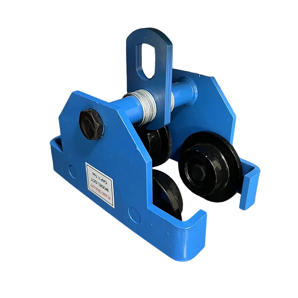 Manual Trolley 2200 lbs/1 Ton Capacity, Push Beam Trolley w Dual Wheels Heavy Duty Alloy Steel Garage for Straight Curved I Beam