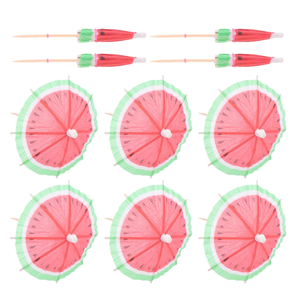

Watermelon Umbrella Toothpicks Bamboo Fruit Sticks Drink Party Picks Cocktail Decorative Buffet Wedding Birthday Outdoor Kitchen