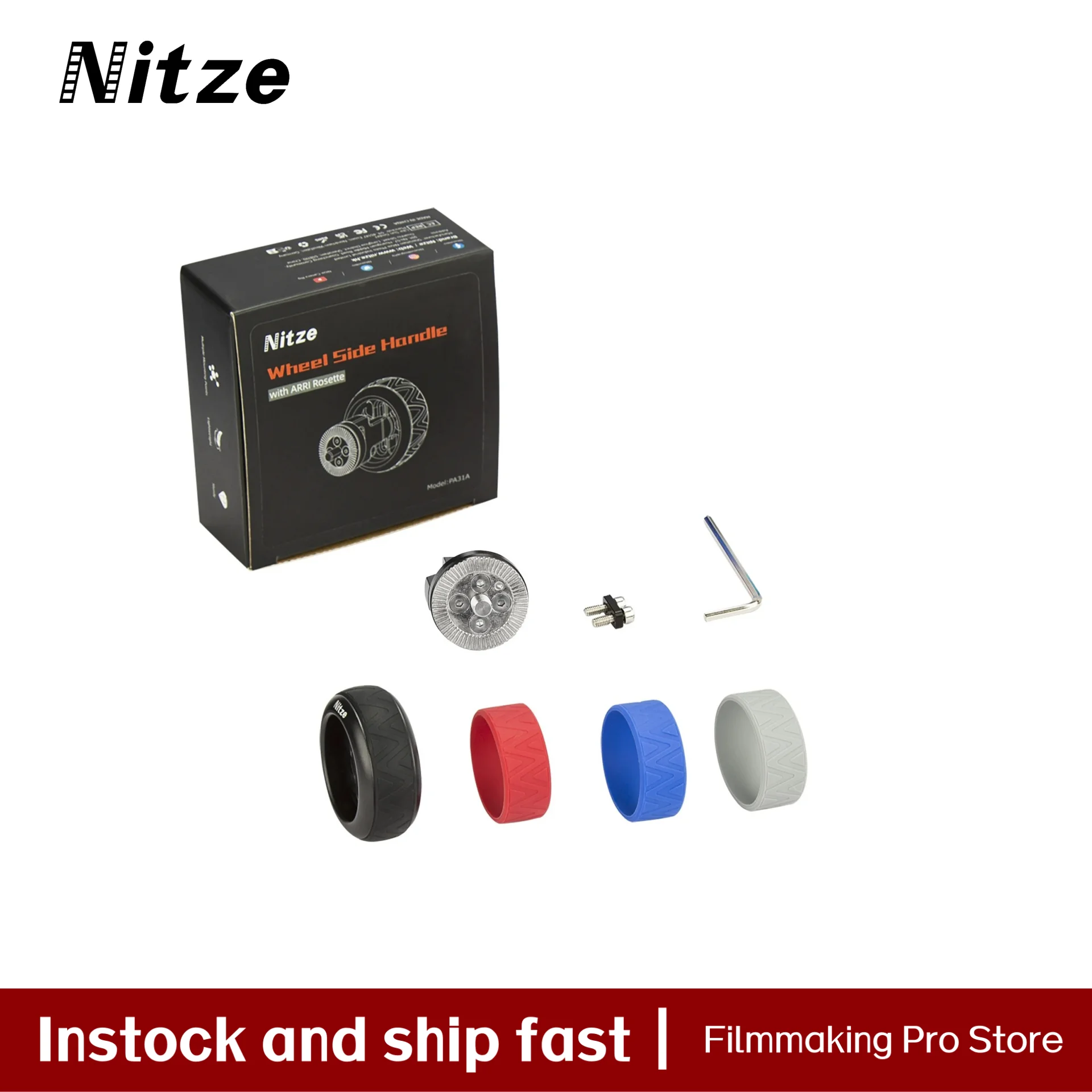 Nitze Camera Handle Wheel Side Handle with 3/8” Screw and Detachable Locating Pins