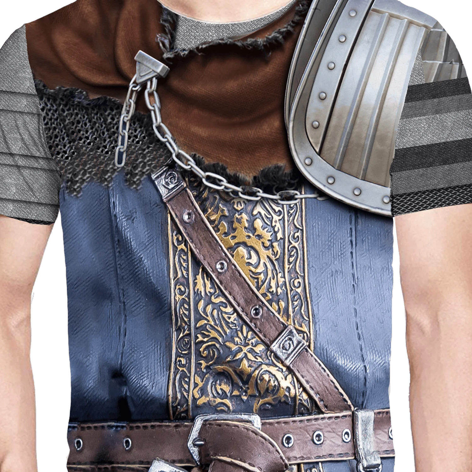 Men'S Gothic Vintage Medieval Knight Armor 3D Print T-Shirt - Unique Design, Ideal for Cosplay & Casual Wear