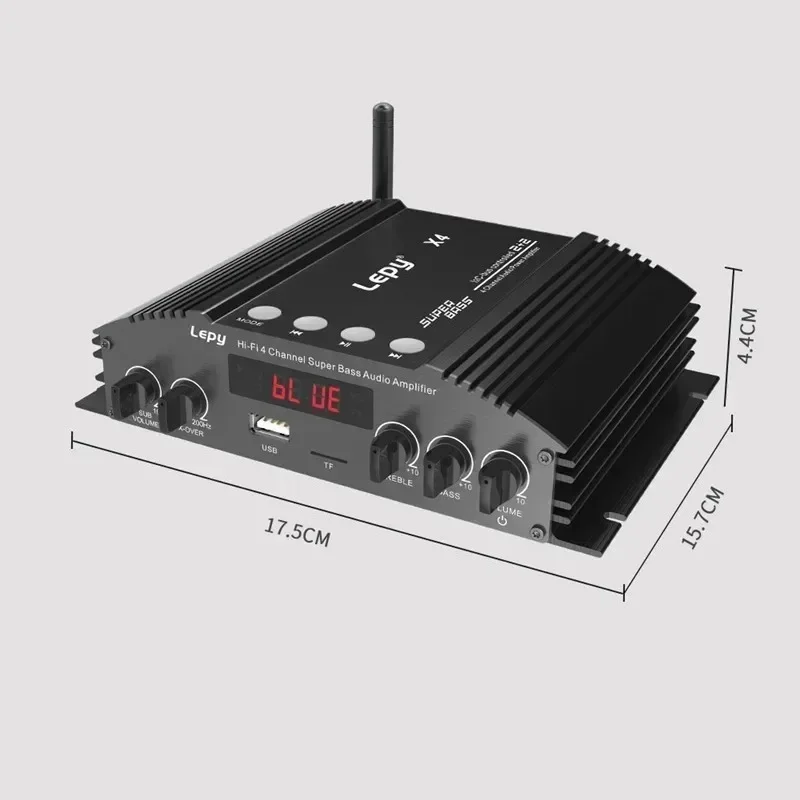 HIFI 5.0 Bluetooth Power Amplifier, Optical Fiber, Coaxial Input, 2.1 Audio Amplificador Dual Subwoofer Output, 4 Channels