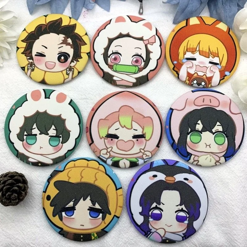 

Demon Slayer Animal Fruit Badge Brooch Cute Anime Figure Kanroji Mitsuri Kamado Nezuko Brooch Backpack Decoration Toys Gift