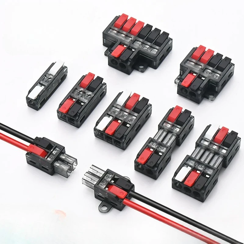 PCT-2-2 Quick Terminal Two in Two Out Terminal Buckle Electrical Wiring 1 in 1 Out Press Type