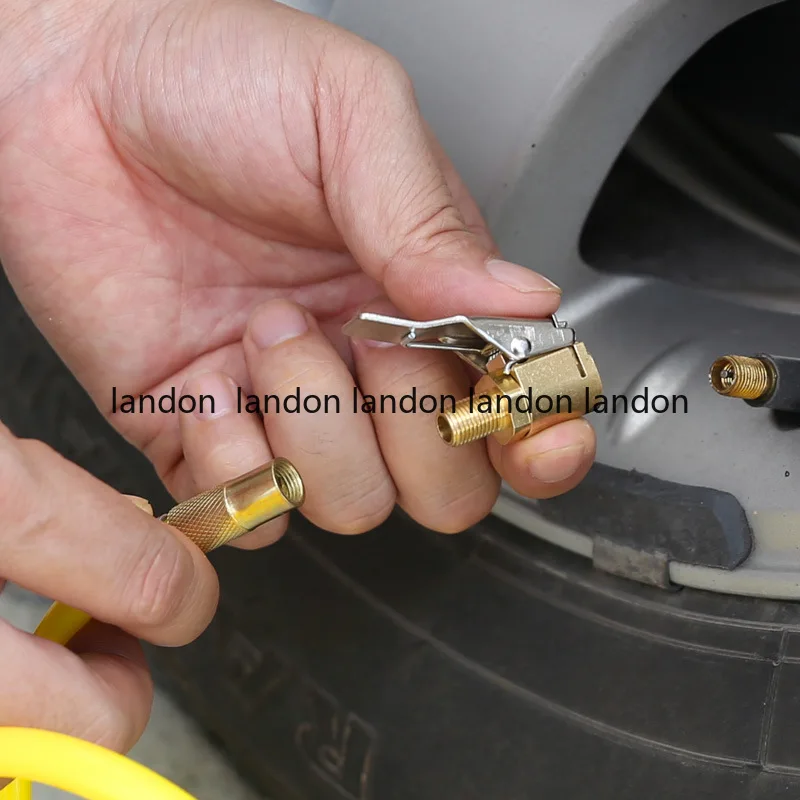 

2PC 8mm Brass Auto Car Tyre Wheel Tire Air Chuck Inflator Pump Valve Clip Clamp - Car Accessories